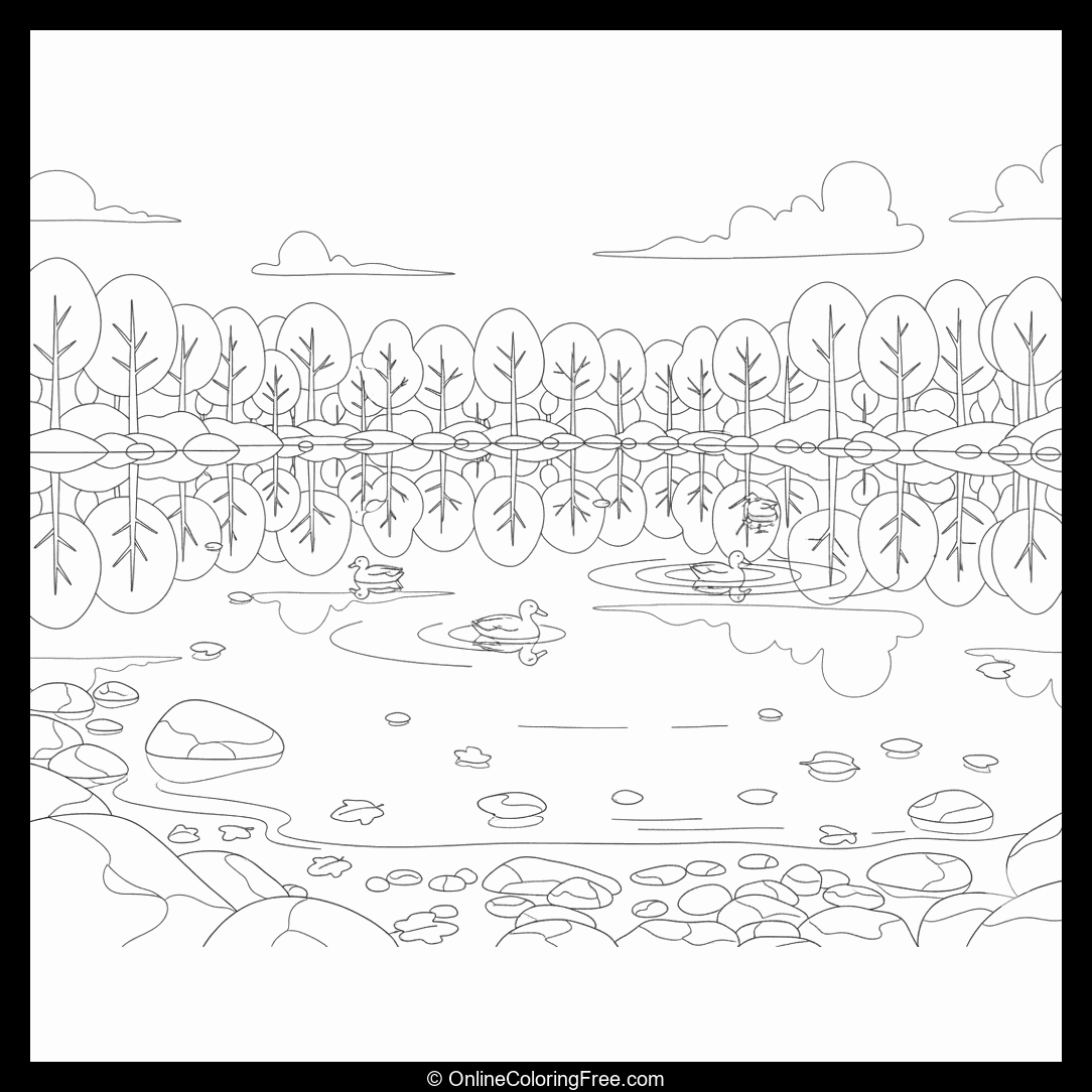 Autumn Lake With Reflection