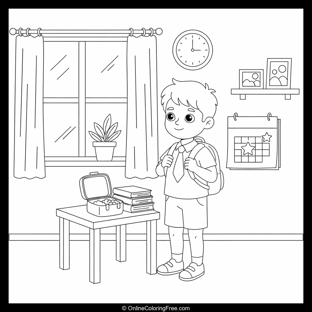 Child Getting Ready for School