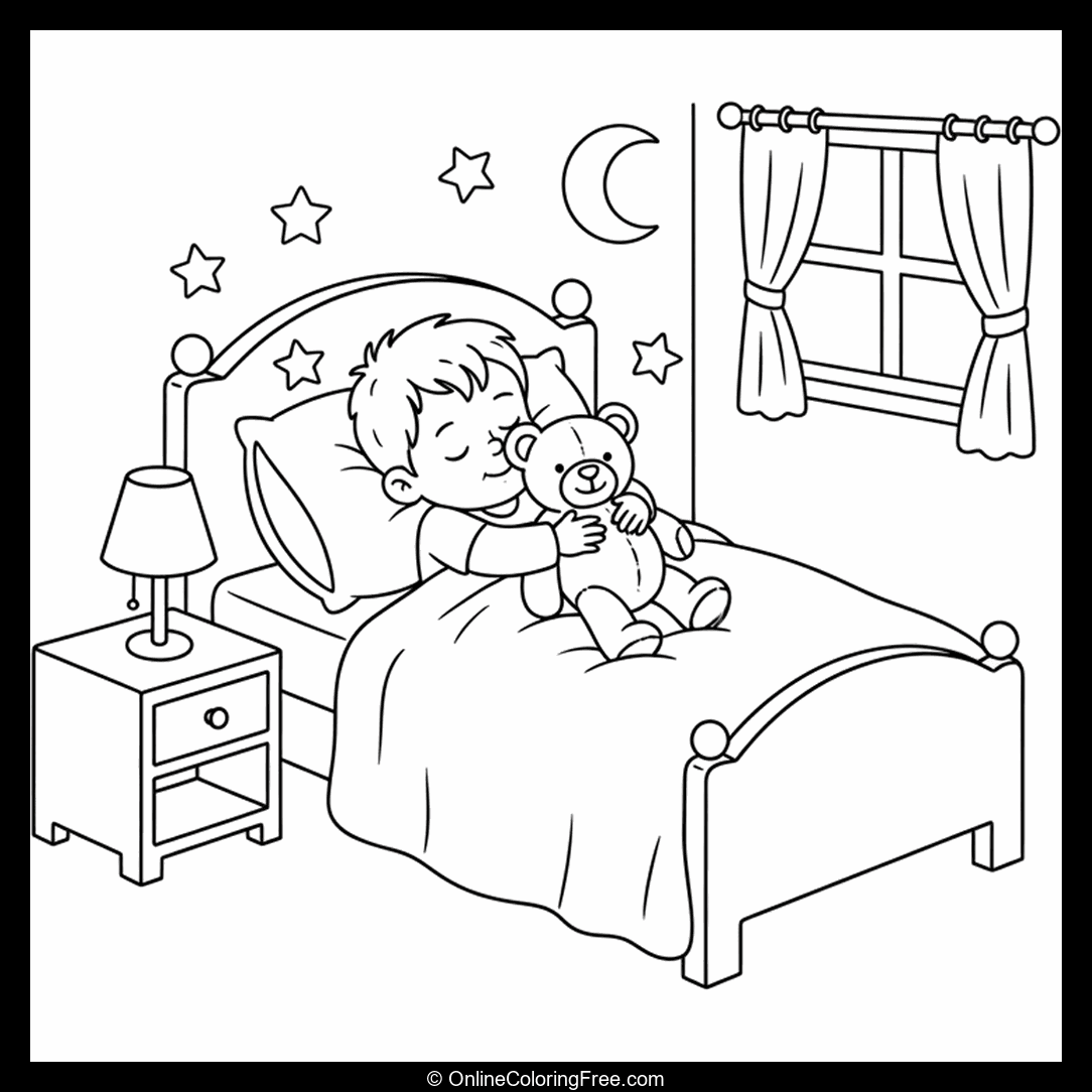 Child Sleeping with Teddy