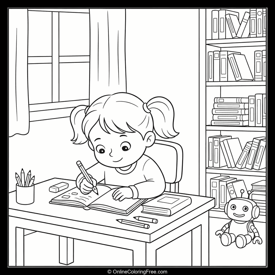 Child Writing in Notebook