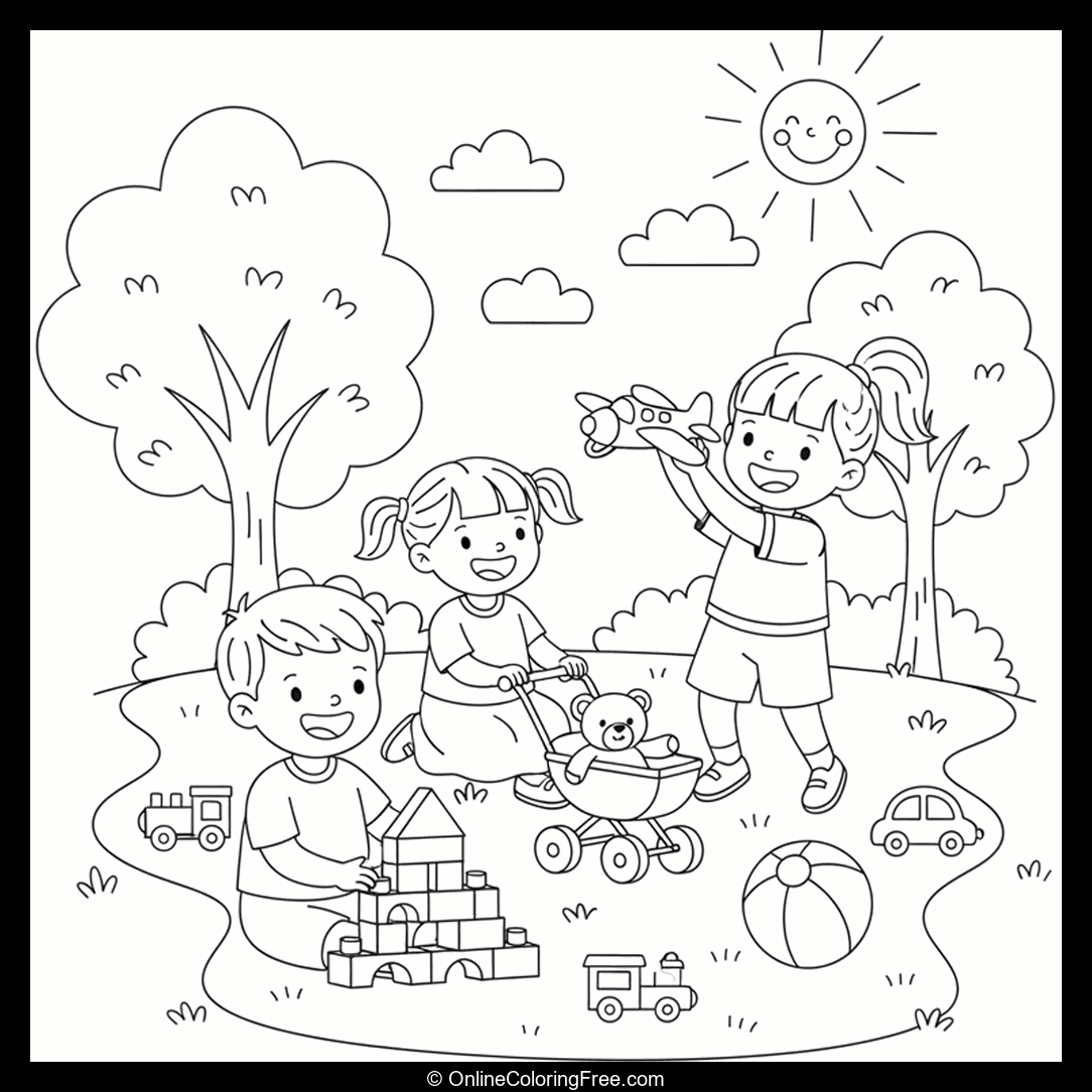 Children Playing with Toys