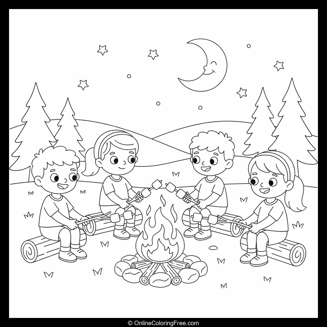 Children Roasting Marshmallows
