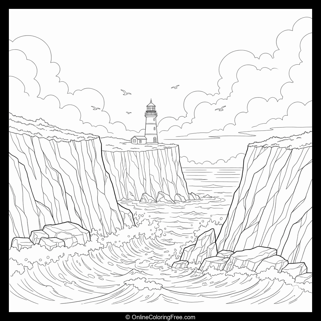 Coastal Cliff With Lighthouse