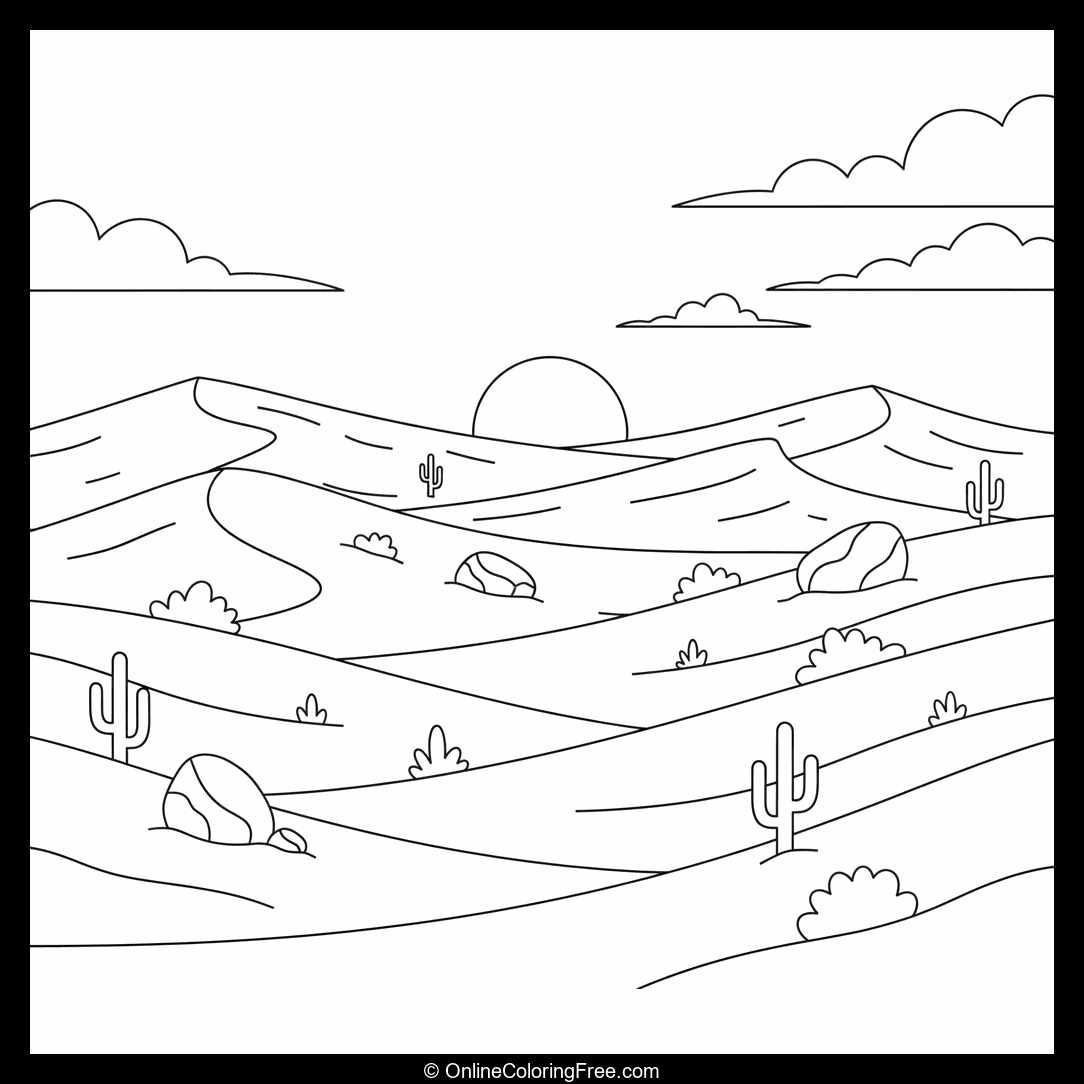 Desert Dunes At Sunset