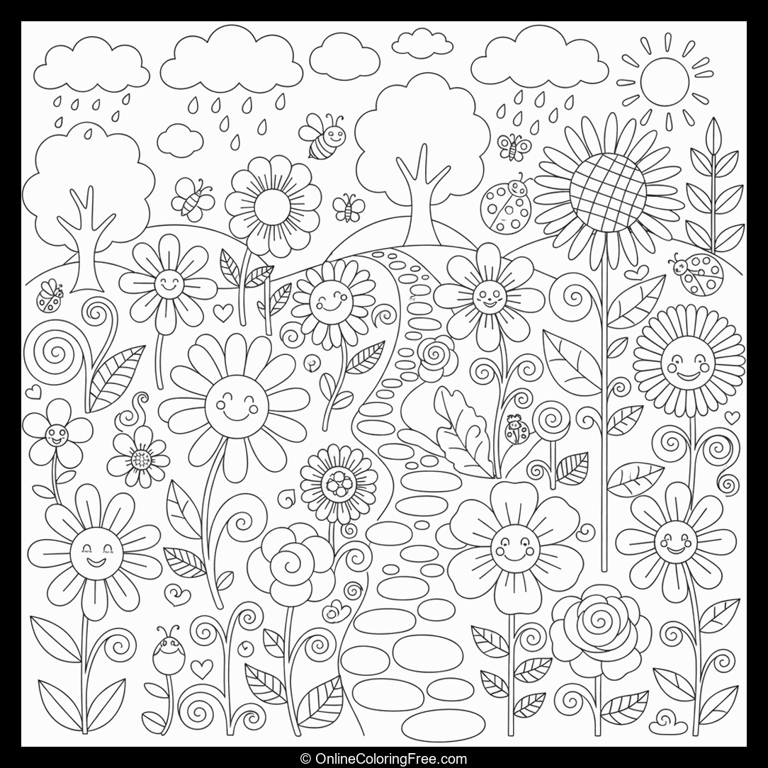Doodle Garden of Flowers