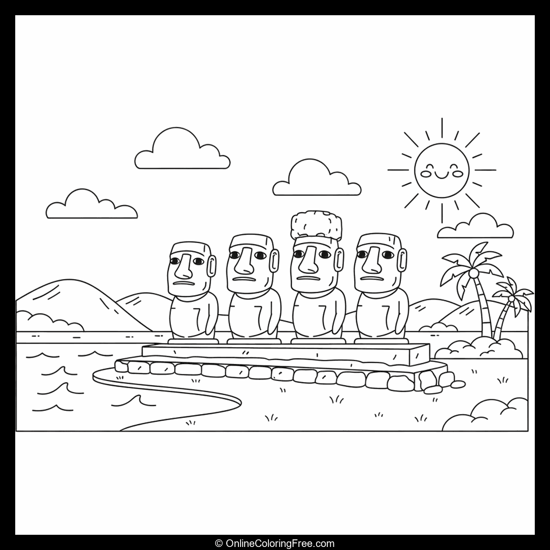 Easter Island Moai Platforms in Chile