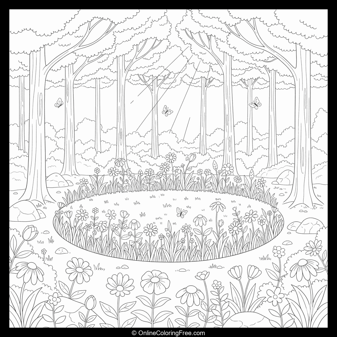 Forest Clearing With Wildflowers