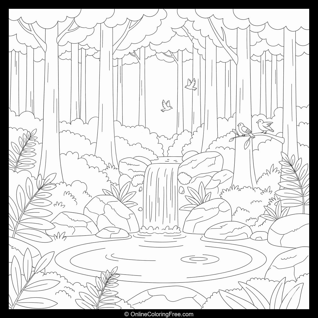 Forest Waterfall Pool