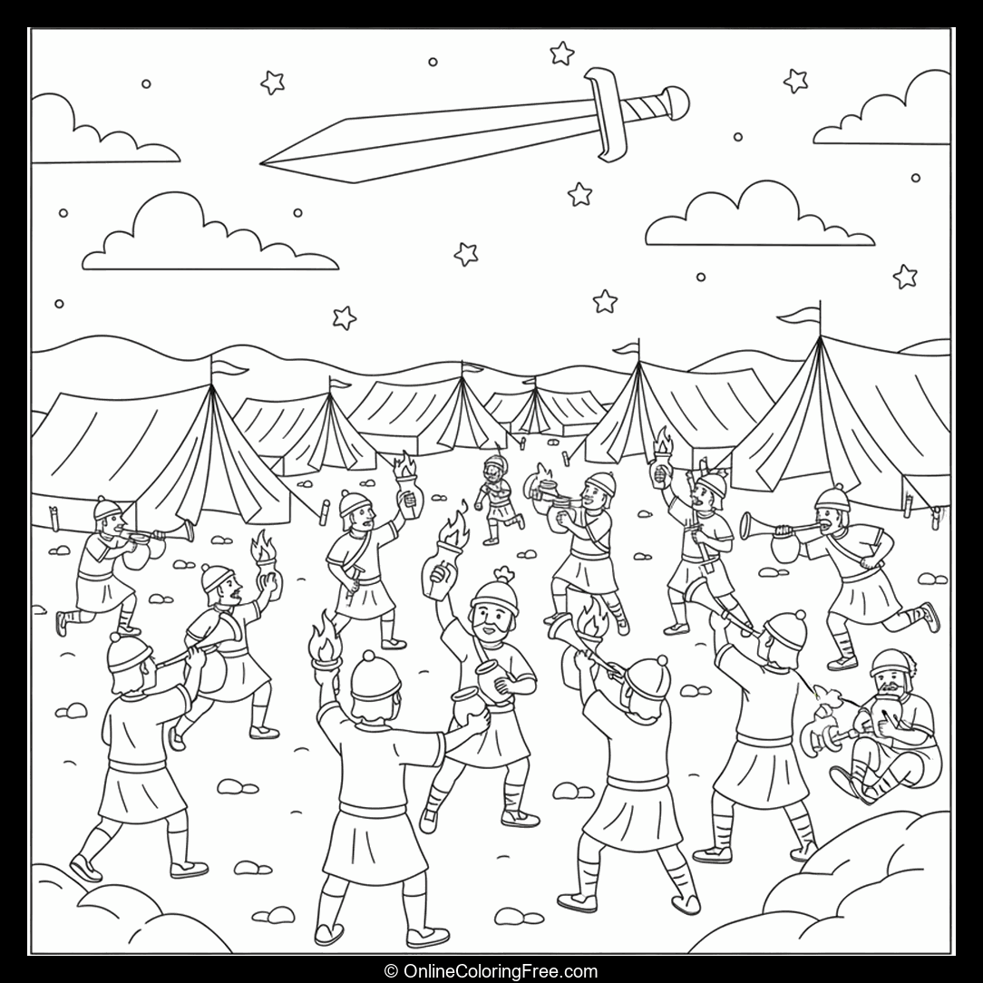 Bible Gideon Defeats the Midianites