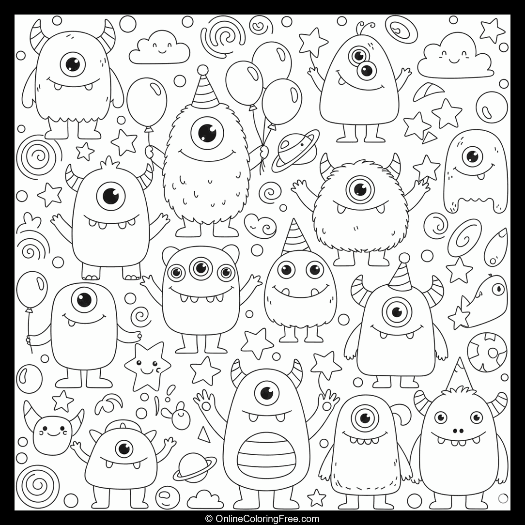 Happy Monsters Doodles