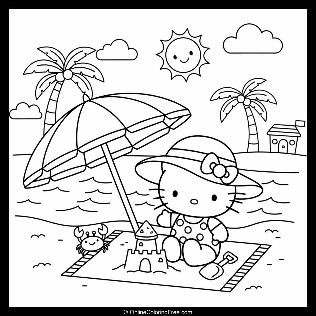 Hello Kitty At Beach