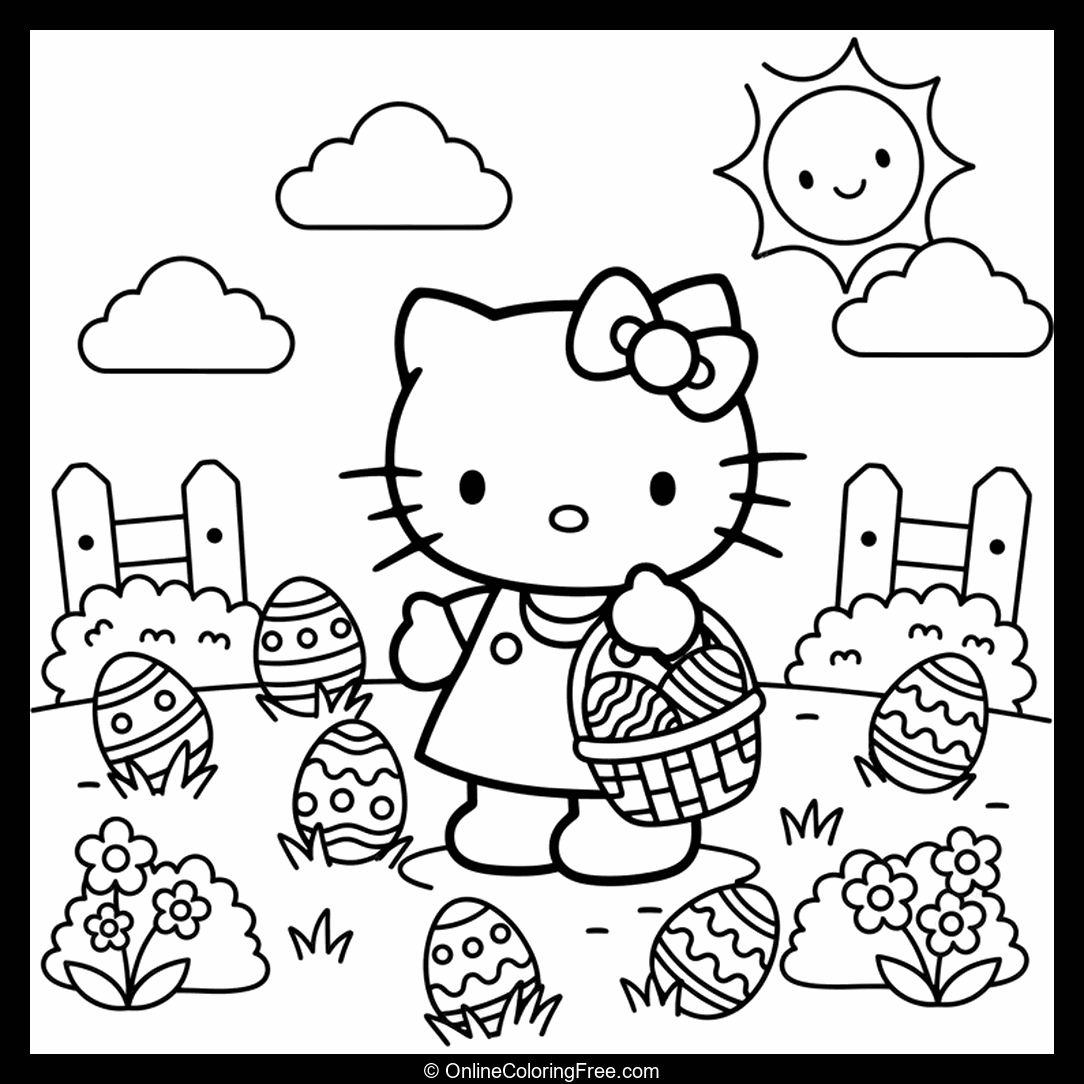 Hello Kitty Collecting Eggs
