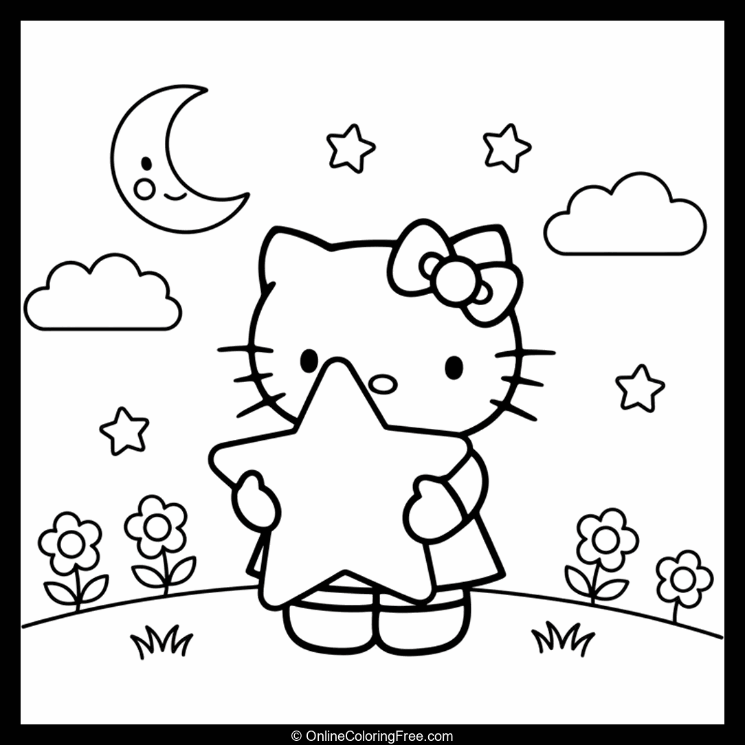 Hello Kitty Holding Star