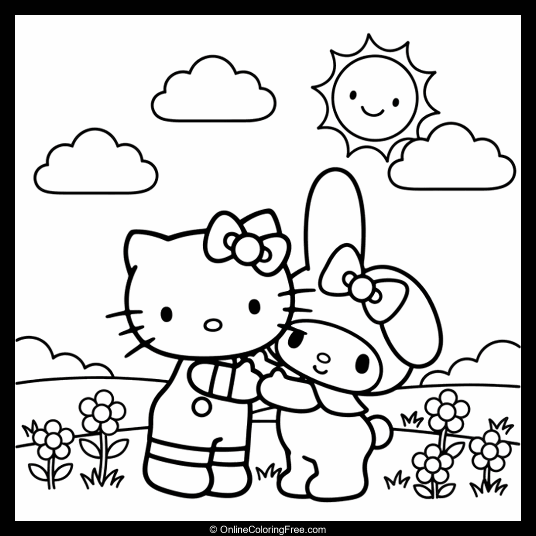 Hello Kitty Hugging Friend