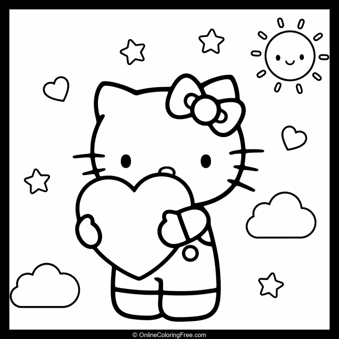 Hello Kitty Hugging Heart