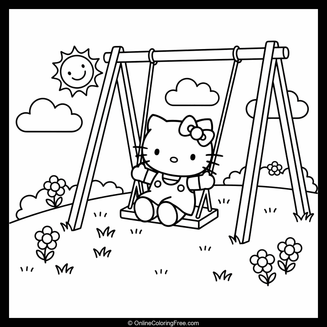 Hello Kitty On Swing