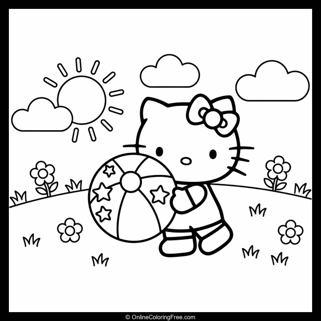 Hello Kitty Playing Ball