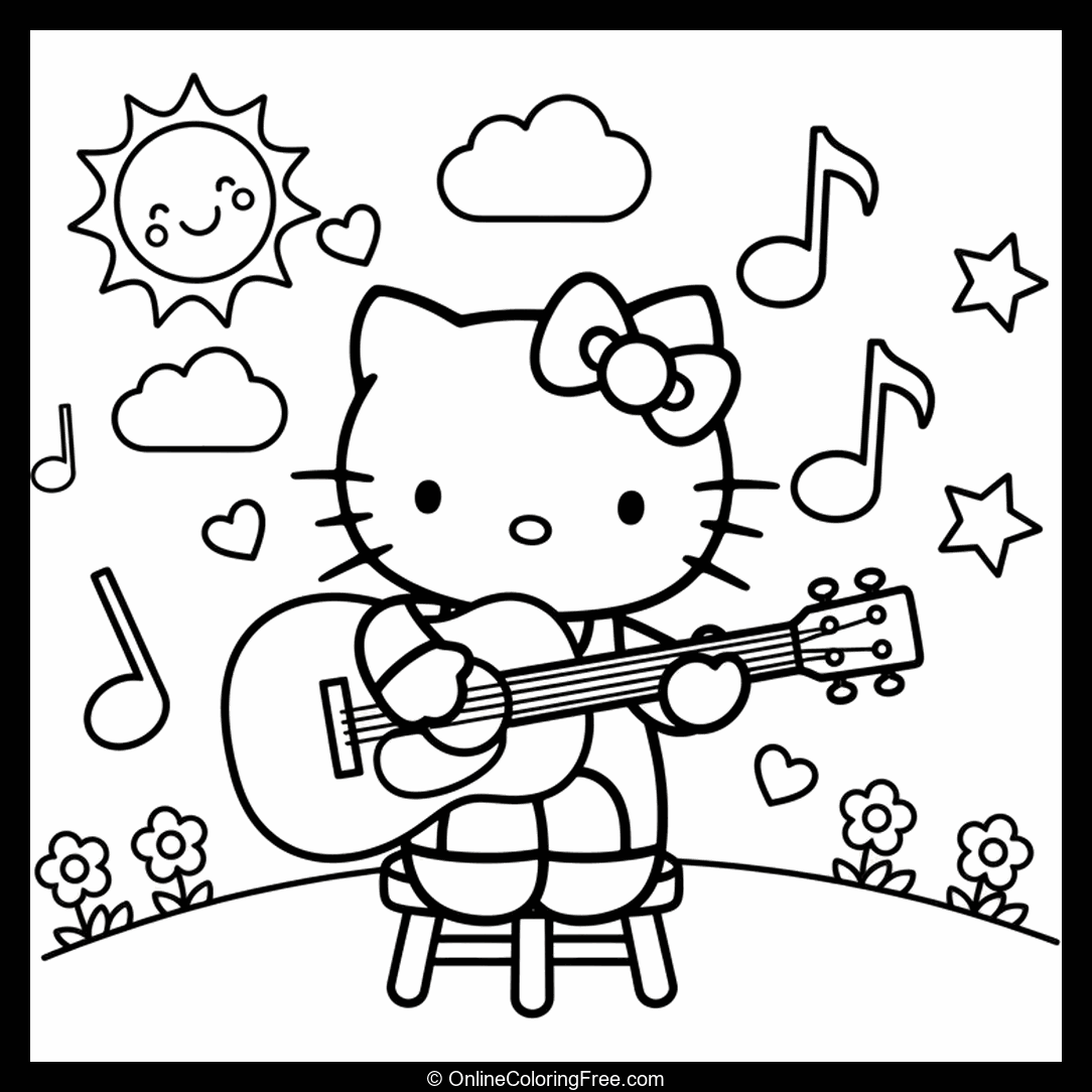 Hello Kitty Playing Guitar
