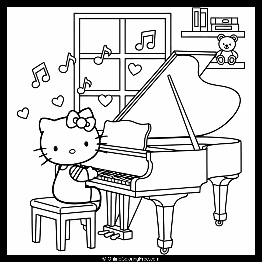 Hello Kitty Playing Piano