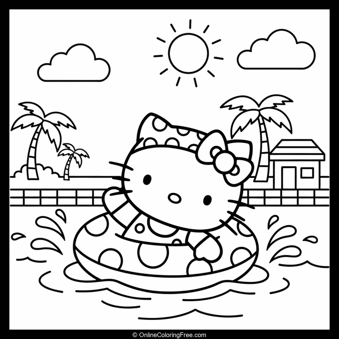 Hello Kitty Swimming