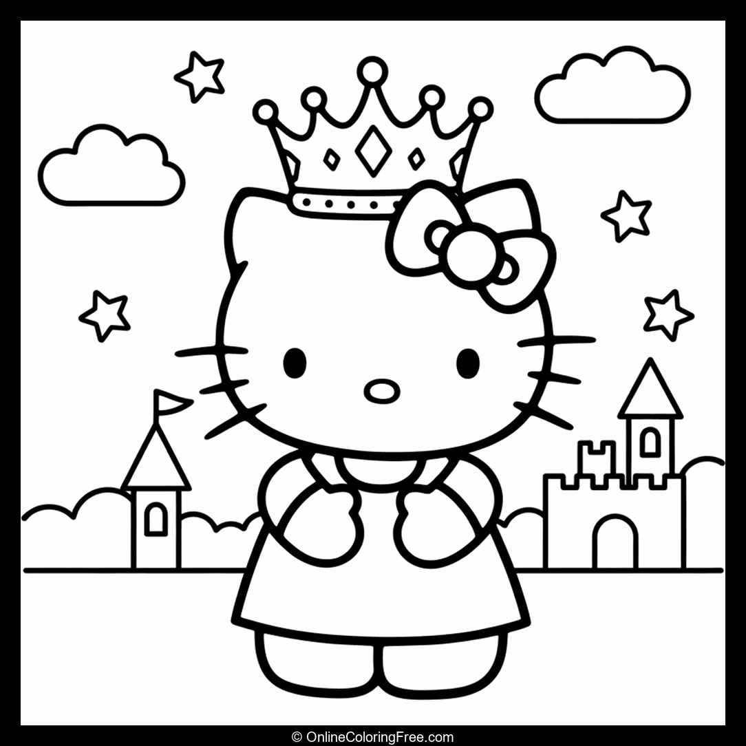 Hello Kitty Wearing Crown