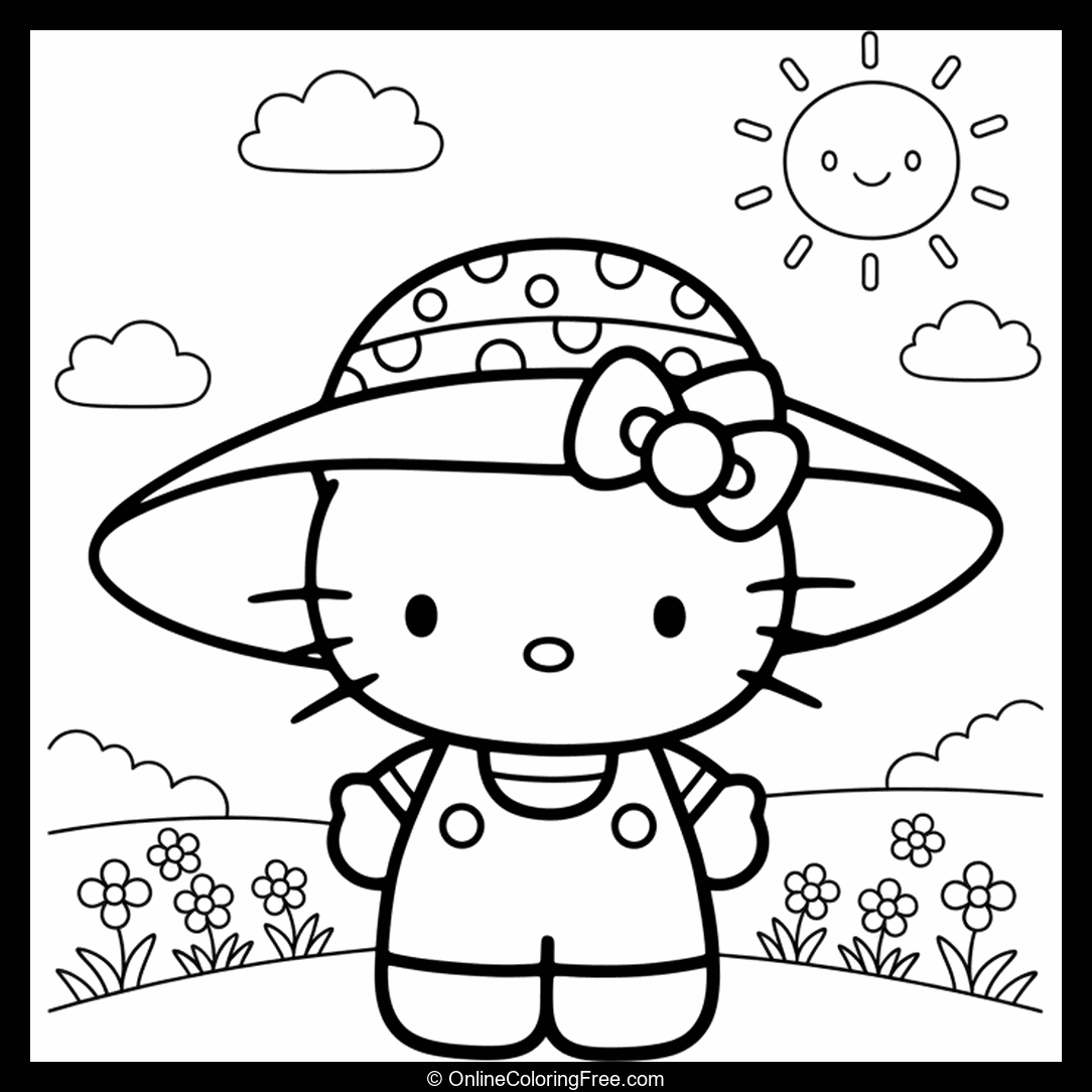 Hello Kitty Wearing Hat