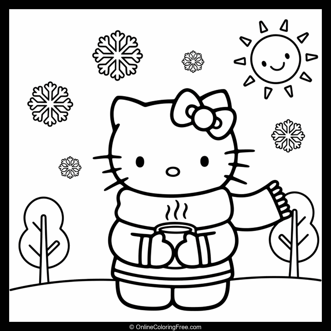 Hello Kitty Wearing Scarf