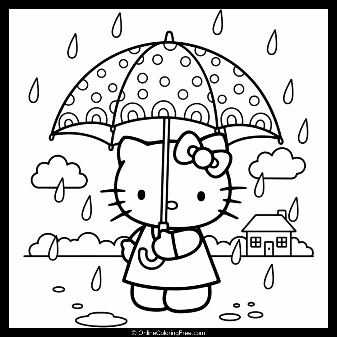Hello Kitty With Umbrella