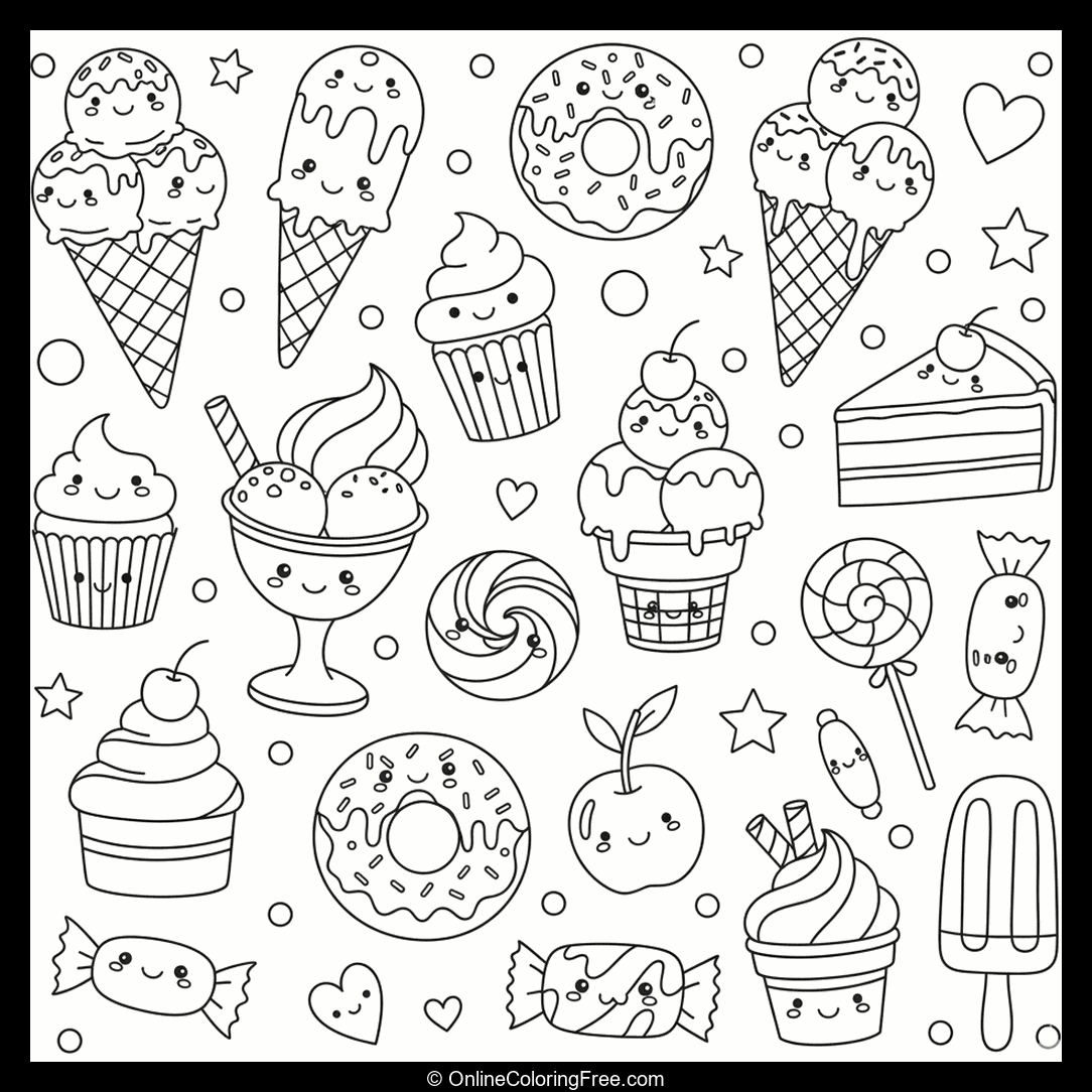 Ice Cream & Dessert Doodles