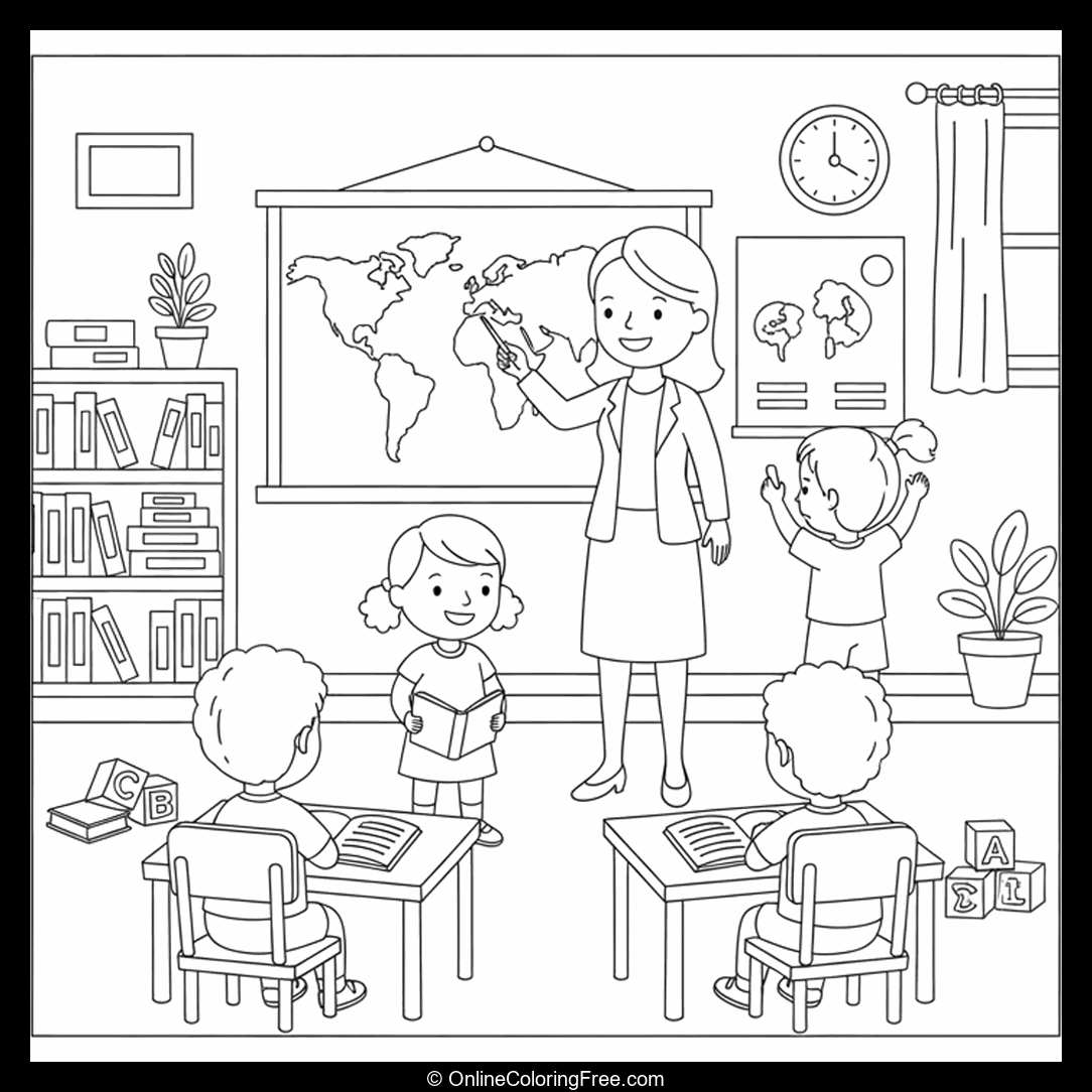 Kids Learning with Teacher