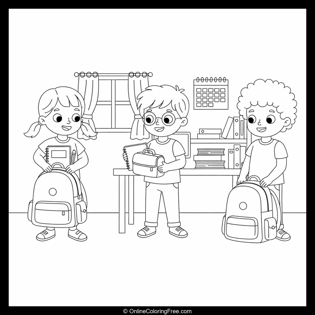 Kids Packing School Bag