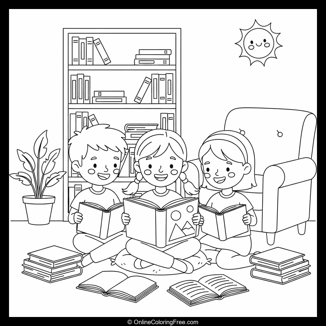 Kids Reading Books Together