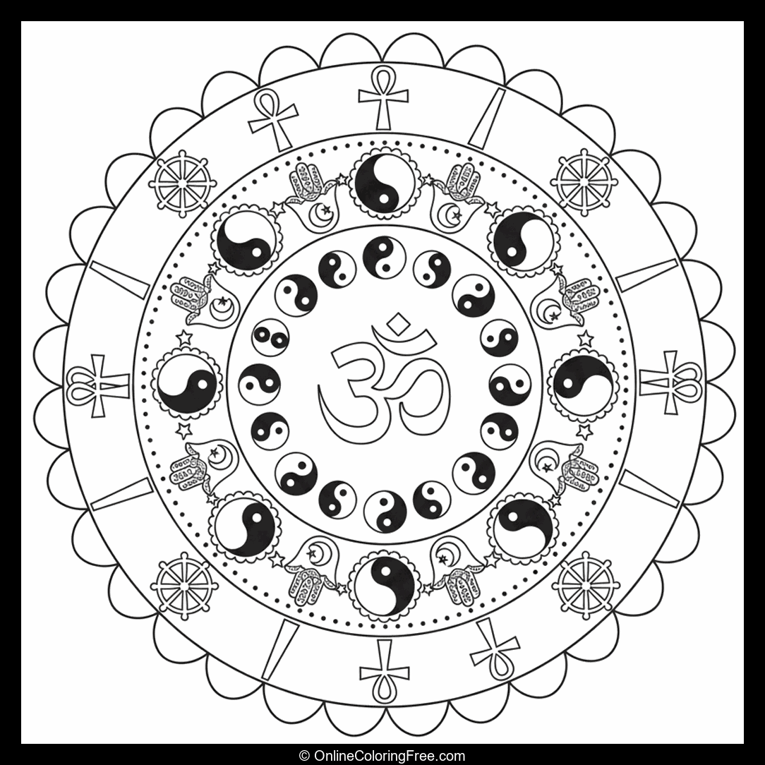 Mandala of Sacred Symbols