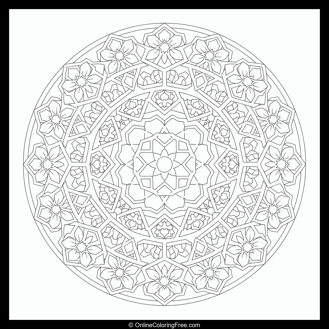 Mandala with Islamic Geometric Style