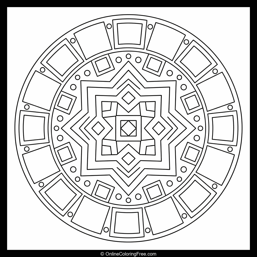 Mandala with Repeating Squares