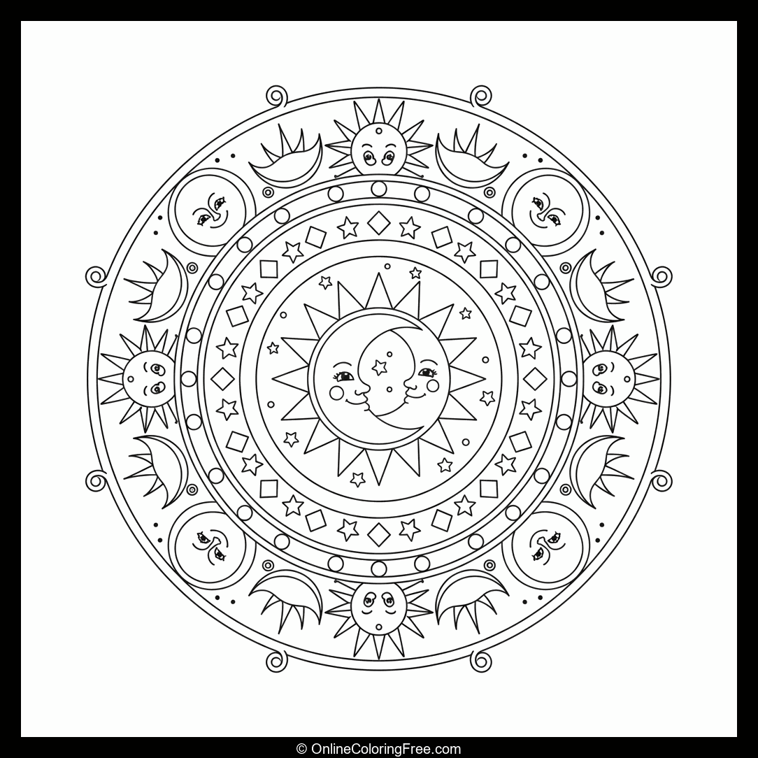 Mandala with Sun & Moon