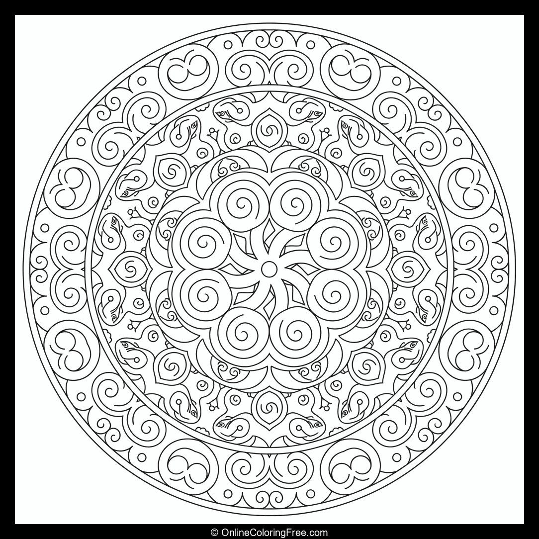 Mandala with Symmetric Swirls