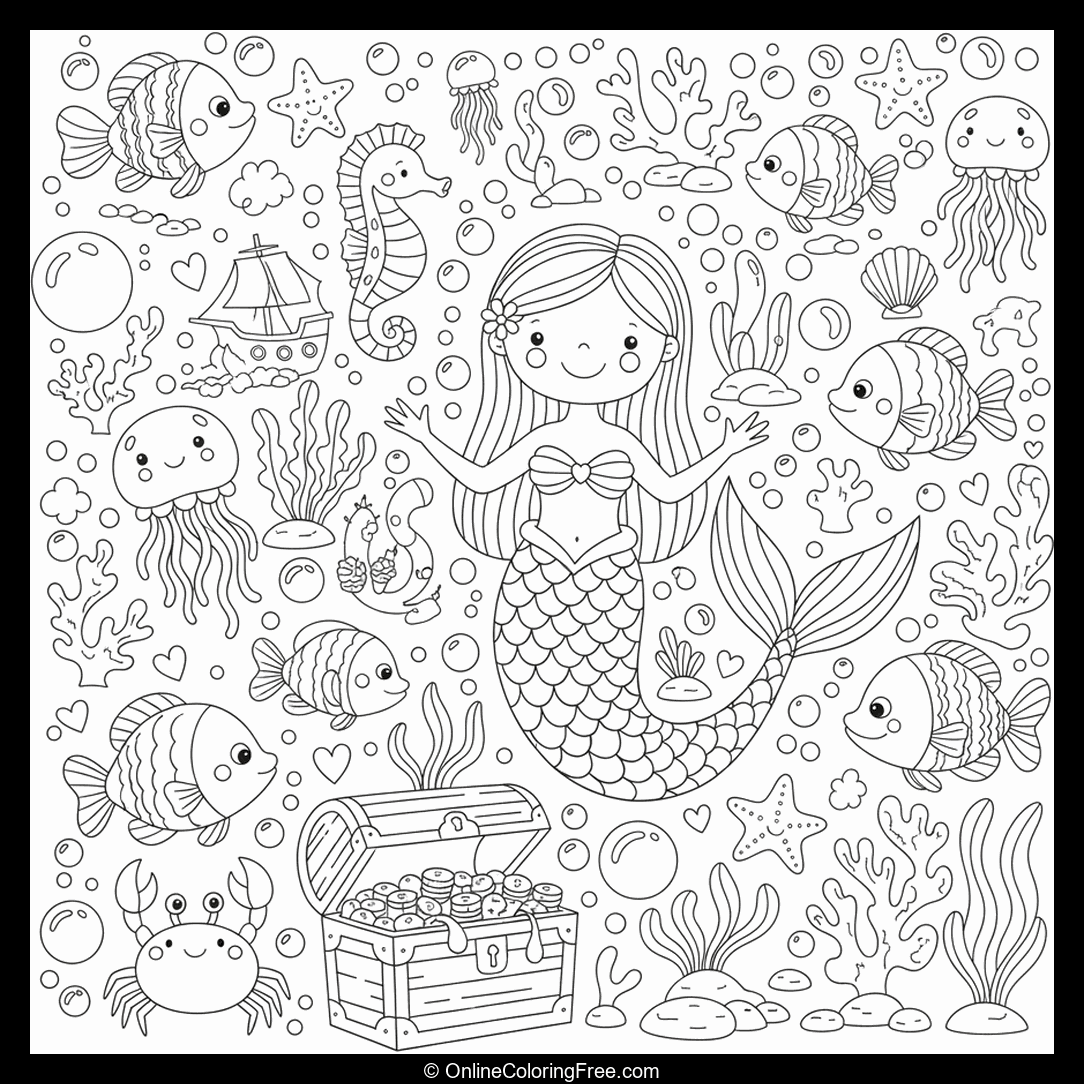 Mermaid Underwater Doodles