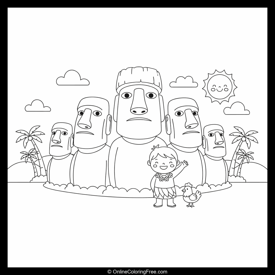 Moai Statues in Easter Island, Chile