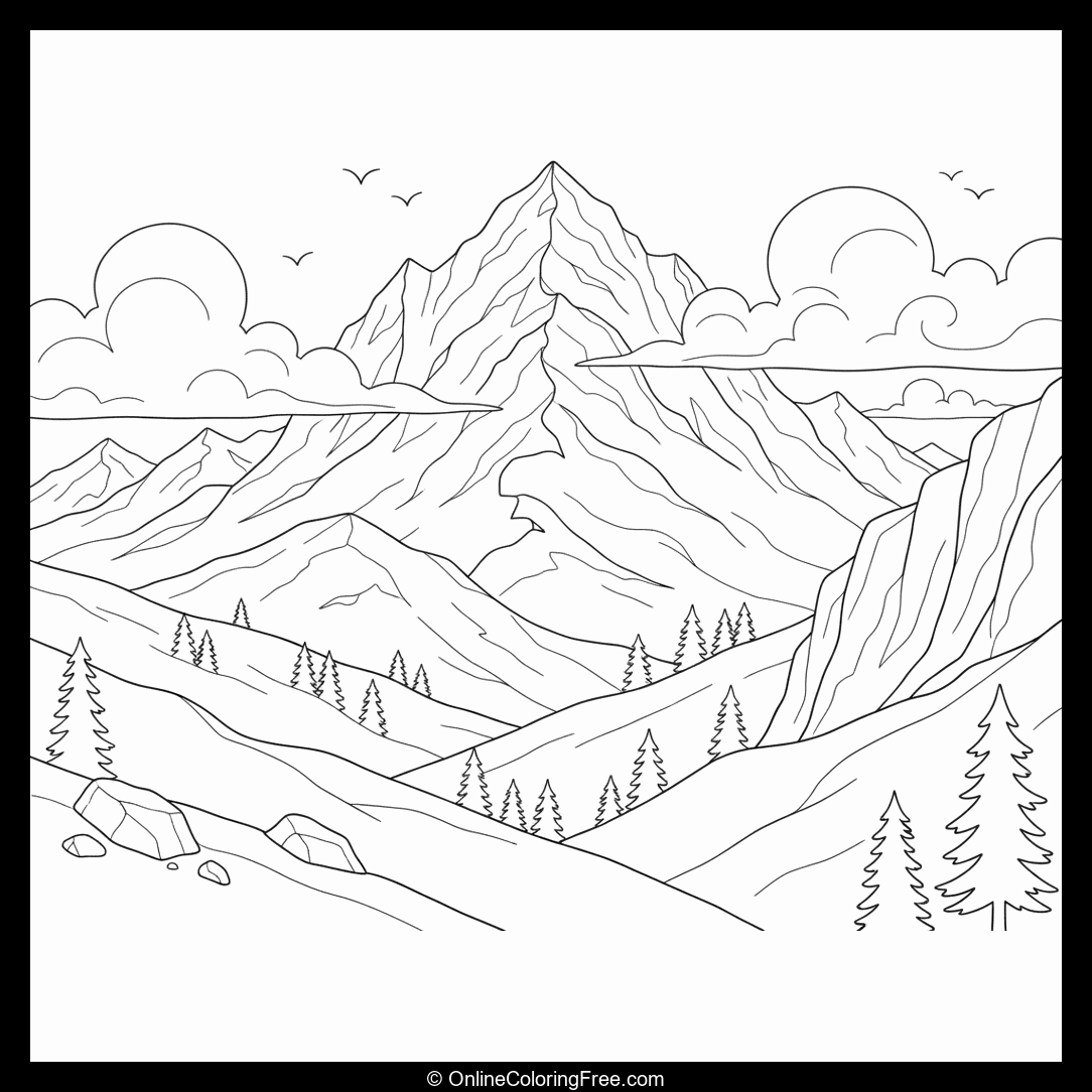Mountain Range With Clouds