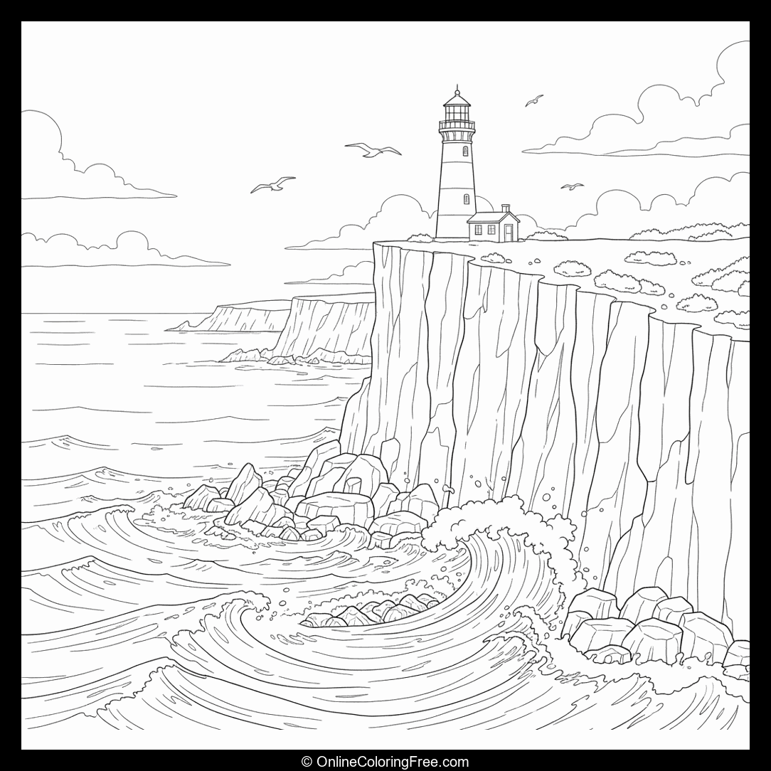 Ocean Cliff With Lighthouse