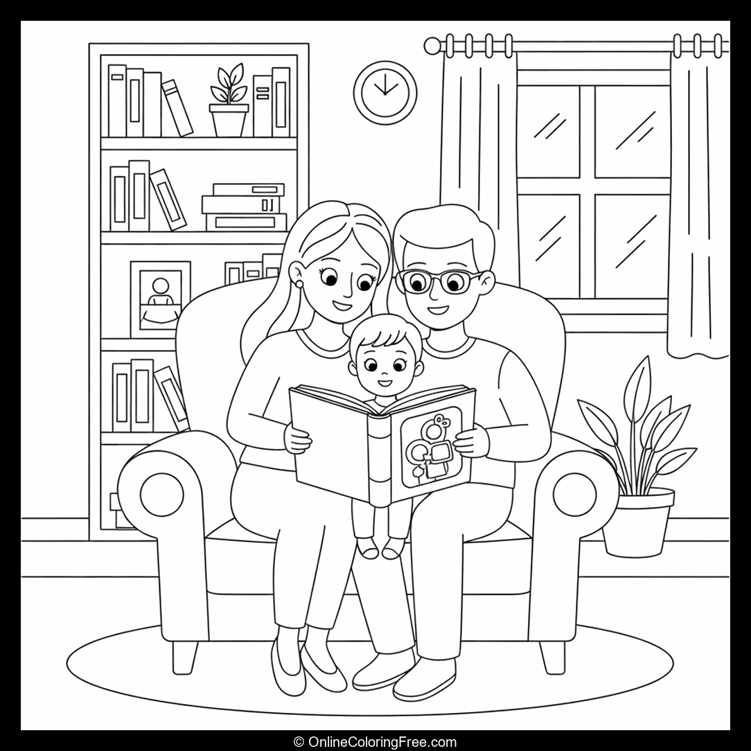 Parents Reading Story to Child