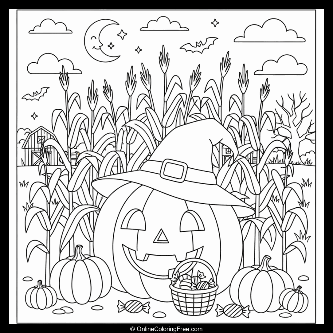 Halloween Pumpkin Cornfield