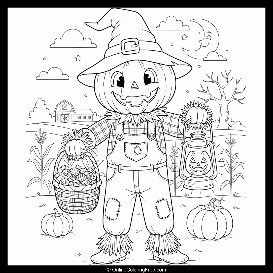 Halloween Pumpkin Scarecrow