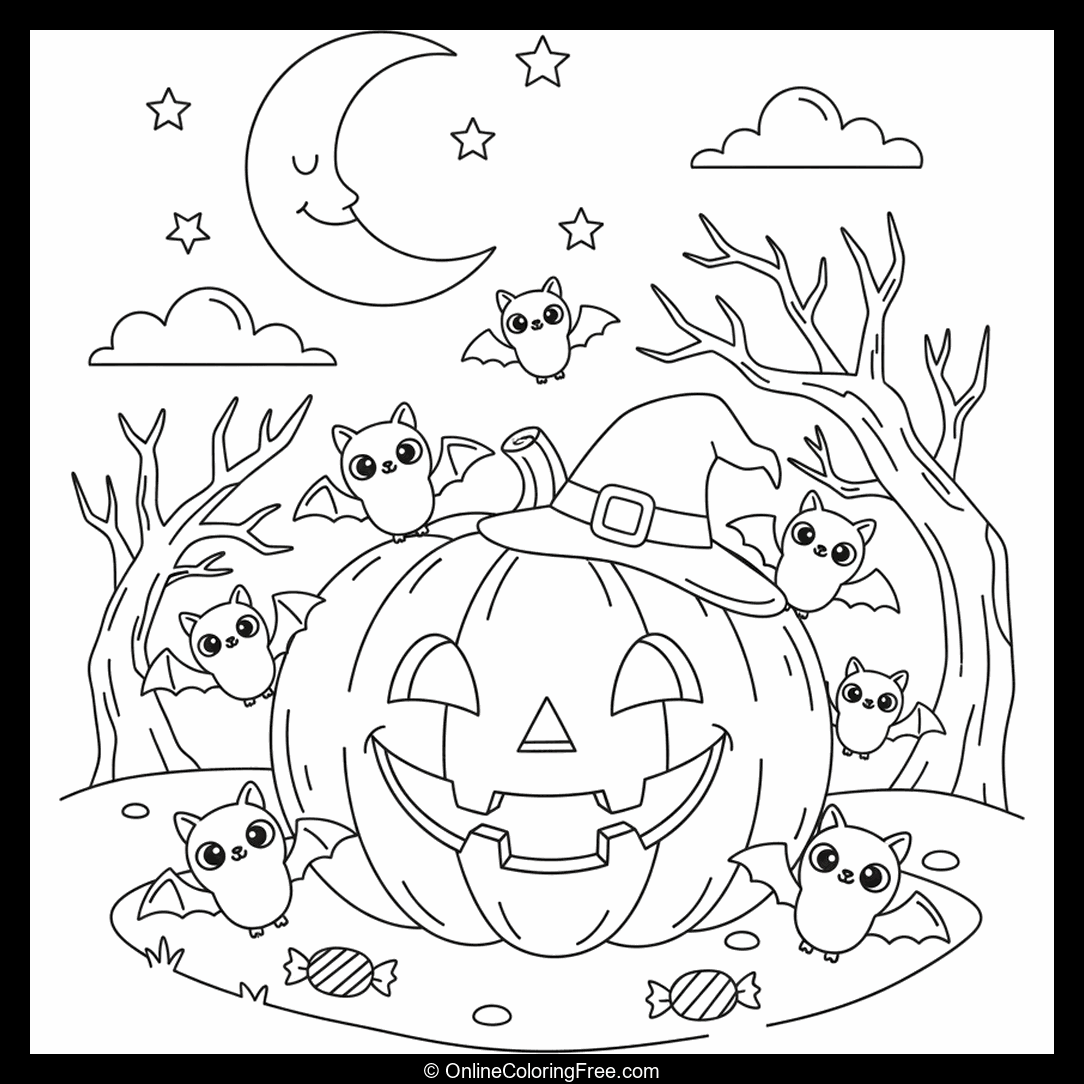 Halloween Pumpkin Bats