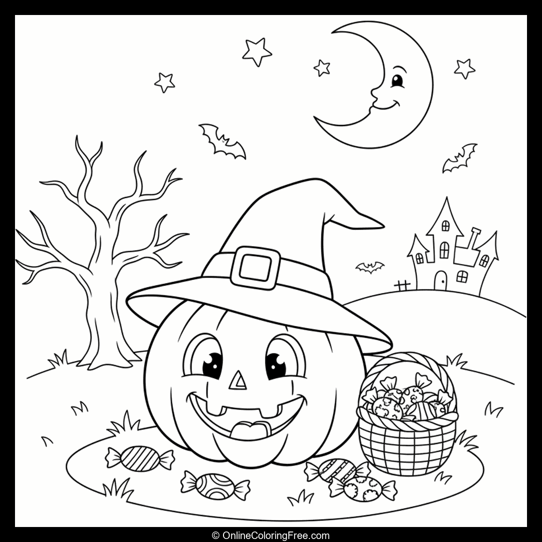 Halloween Pumpkin Witch Hat