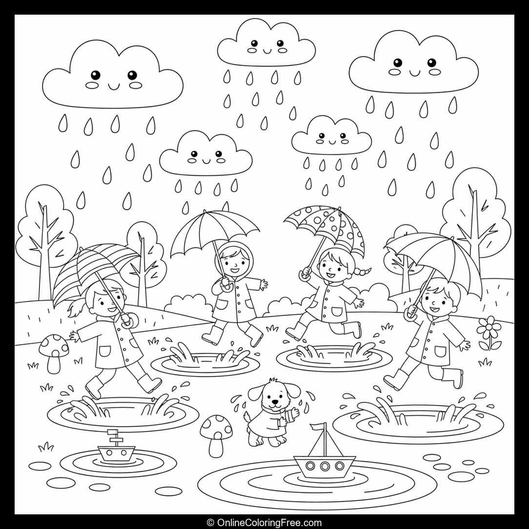 Rain, Umbrellas & Puddles