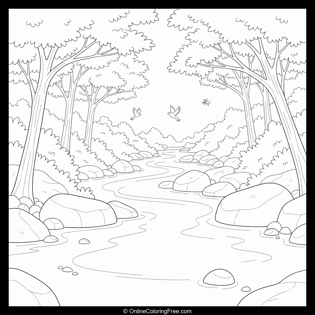 River With Rocks And Flowing Water