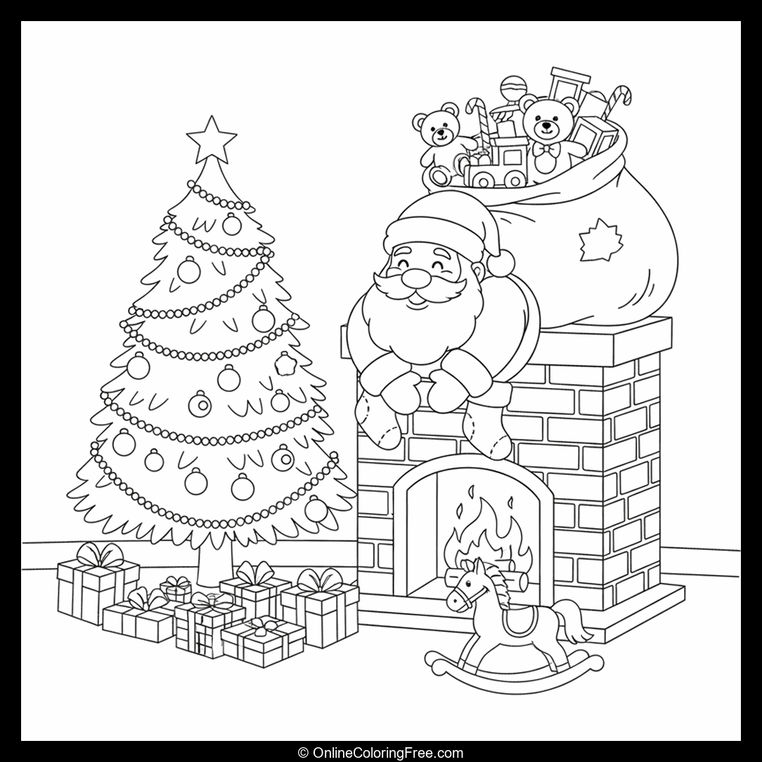 Santa Coming Down Chimney