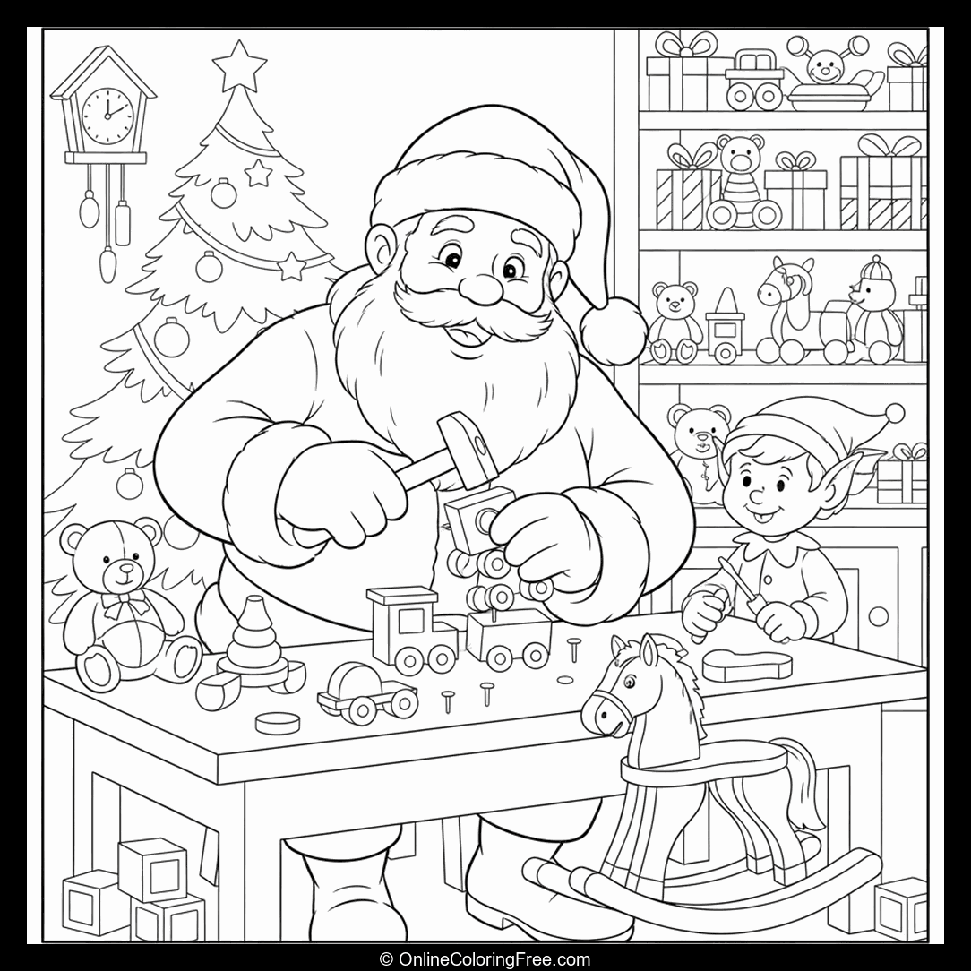 Santa Making Toys